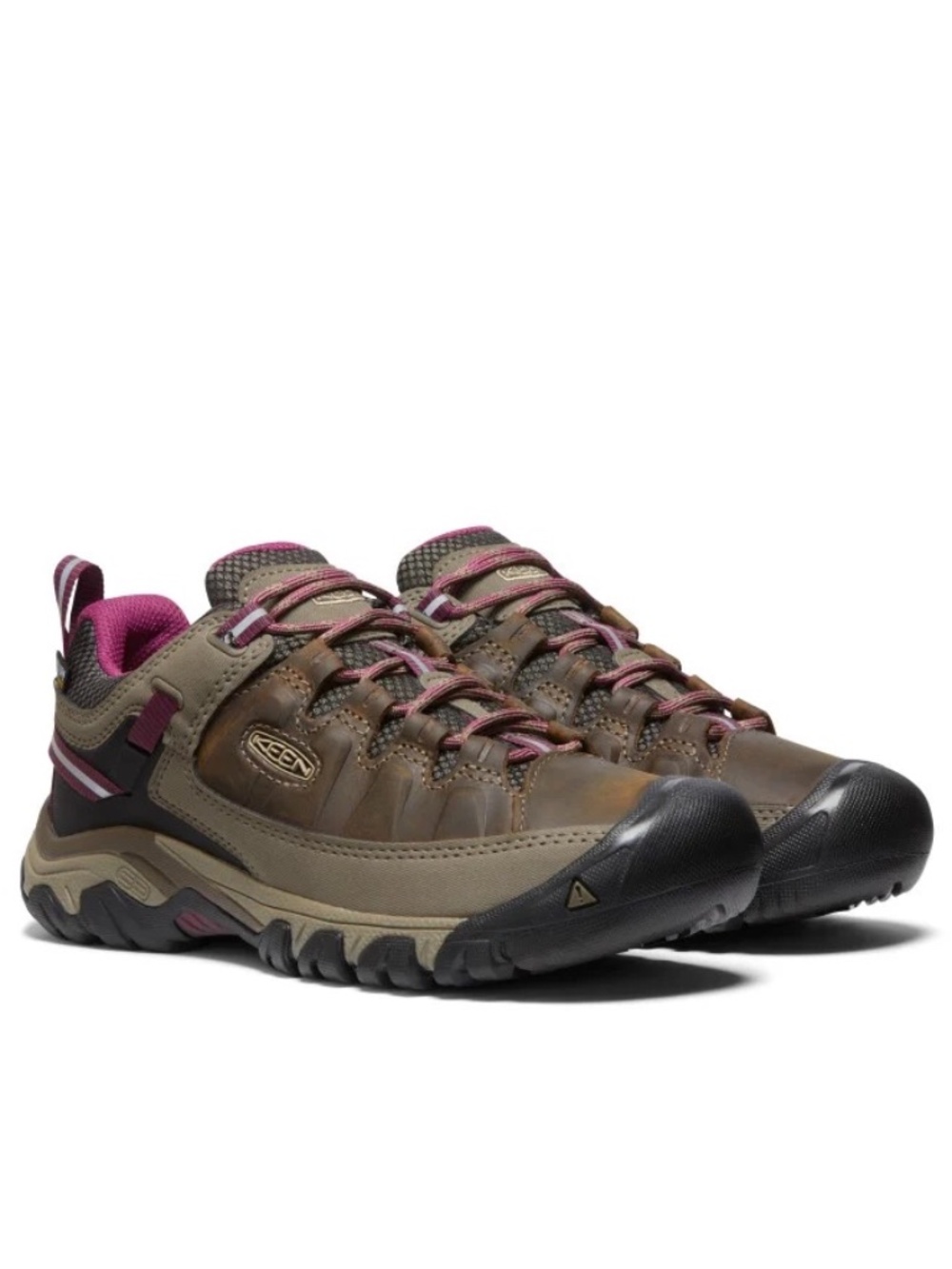 Keen Women's Targhee III Waterproof Hiking Shoes 9.5 in Brown & Boysenberry NIB